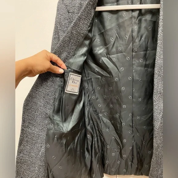 Christian Dior Men’s Tweed Blazer light blue, cream, black Tailored Vintage - Picture 8 of 16